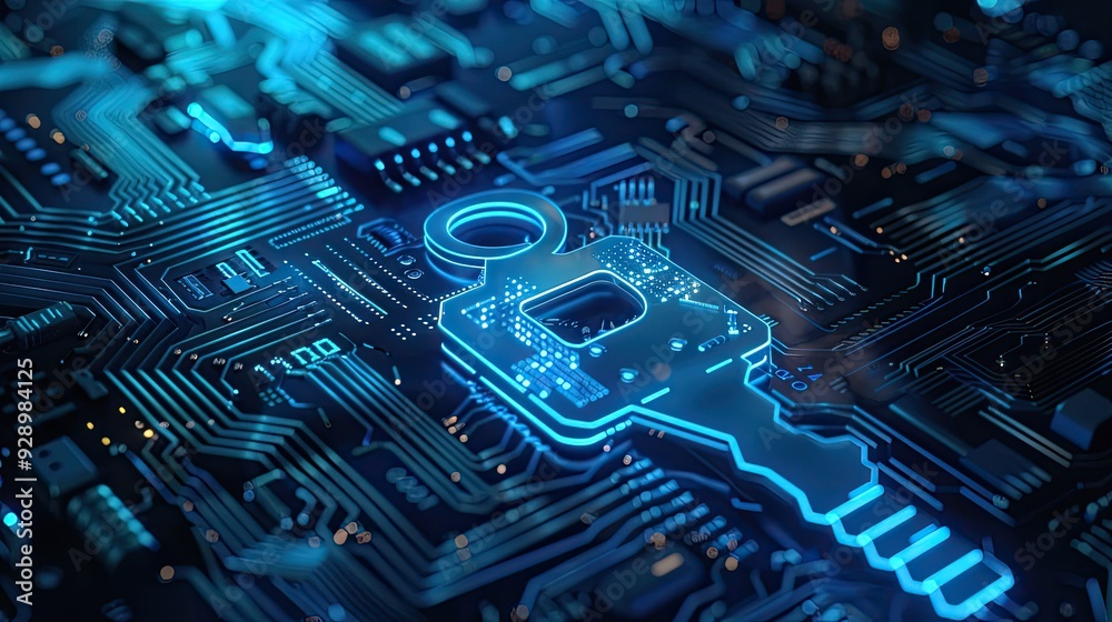 Digital Key on Circuit Board Digital Key on Circuit Board