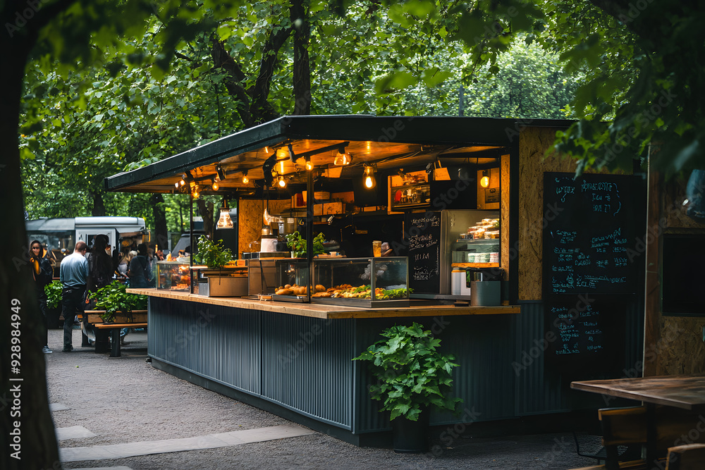 Urban cozy fast food cafe outdoor Urban cozy fast food cafe outdoor