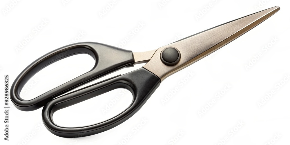 Sharp metal scissors with black handle, cut, sharp, tool, snip, trim, shears, metal, handle, precision, office supplies, equipment Sharp metal scissors with black handle, cut, sharp, tool, snip, trim, shears, metal, handle, precision, office supplies, equipment