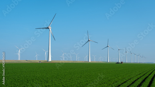 Breezy Day at the Windmill Park in the Netherlands