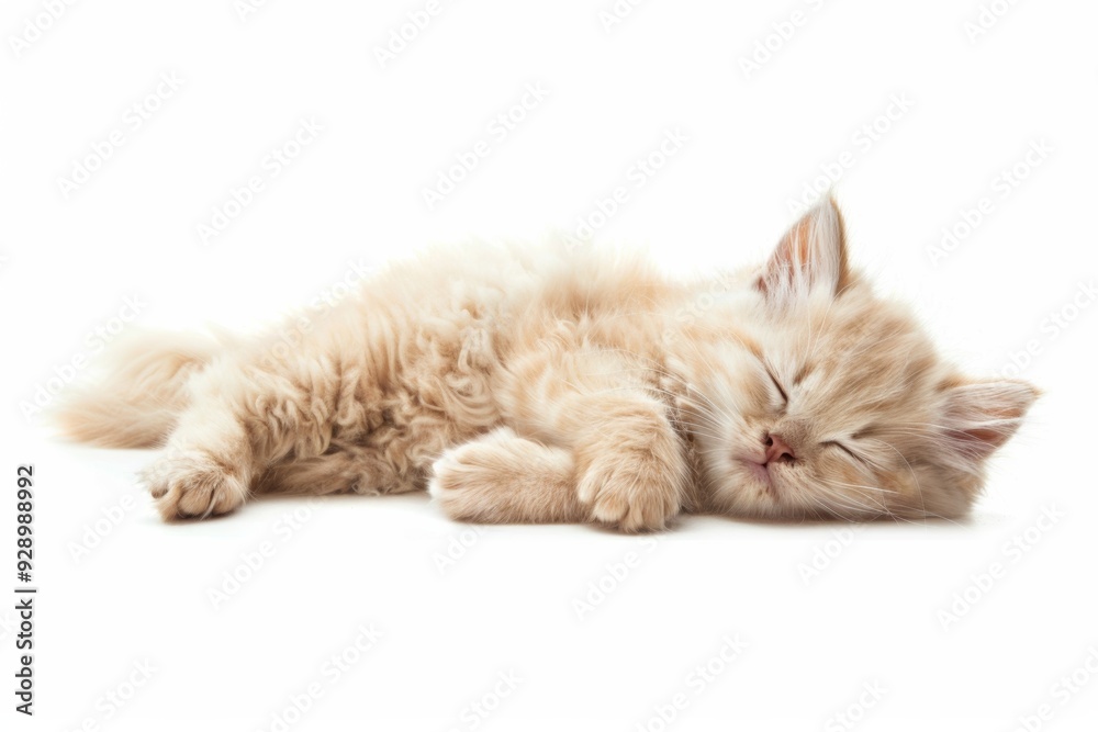 Sleeping kitten on white background Sleeping kitten on white background