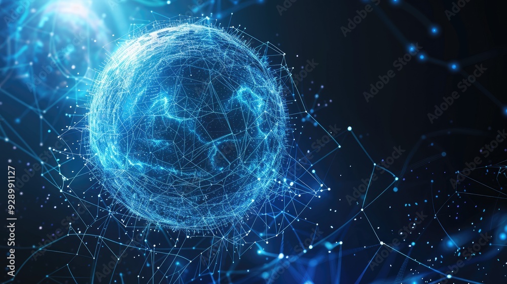 Naklejka premium Digital Globe Abstract Art