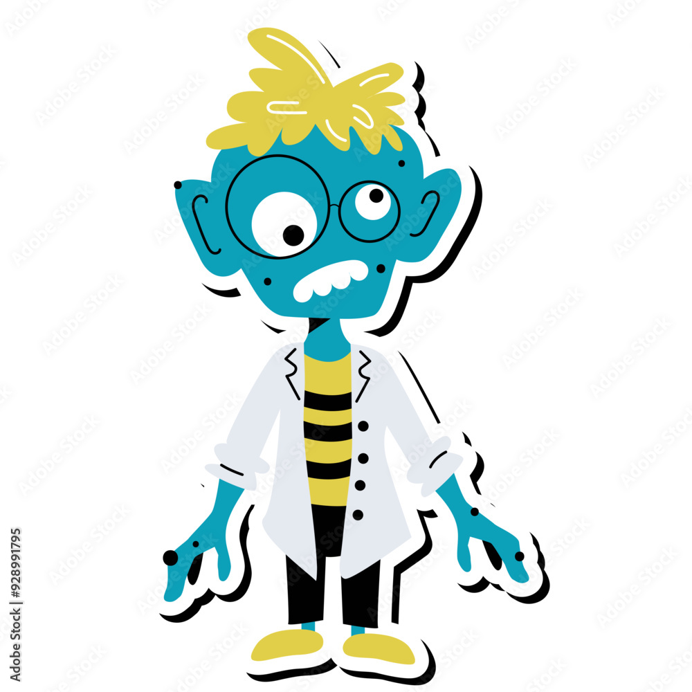 Zombie halloween sticker. Vector cartoon isolated illustration Zombie halloween sticker. Vector cartoon isolated illustration