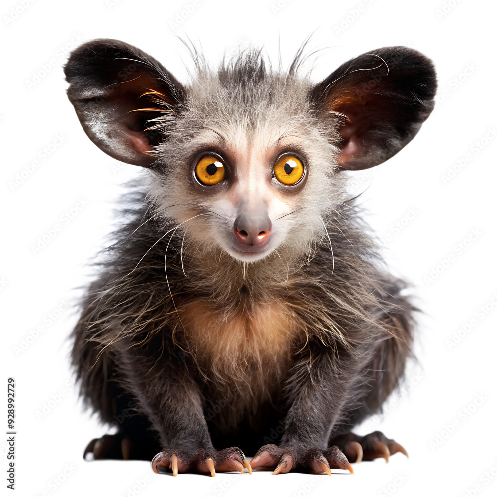 Obraz premium Aye-aye isolated on transparent background