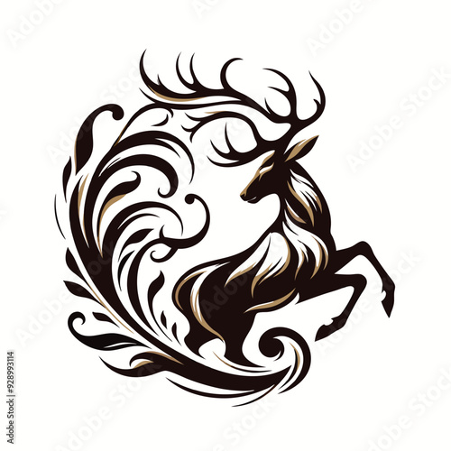 Wallpaper Mural deer vector silhouette illustrator   Illustrator Artwork Torontodigital.ca