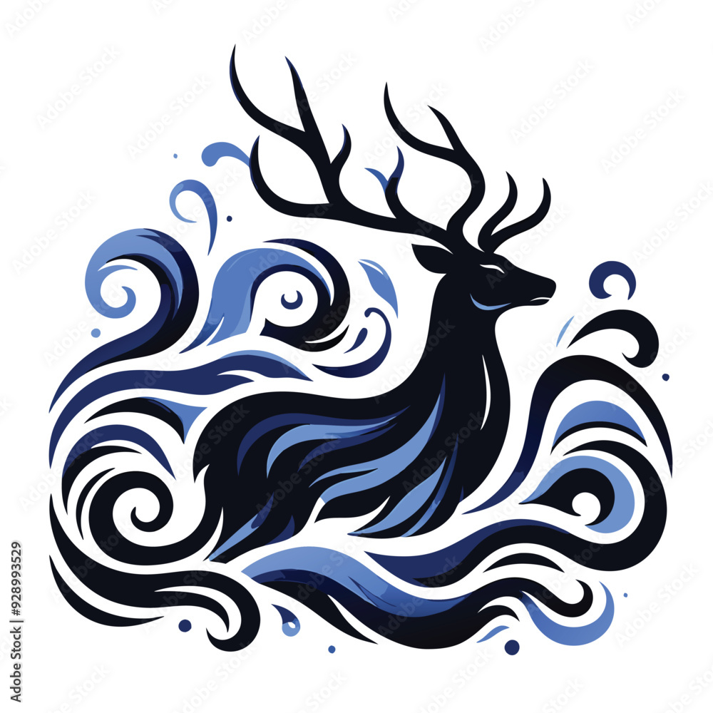 Naklejka premium deer vector silhouette illustrator Illustrator Artwork