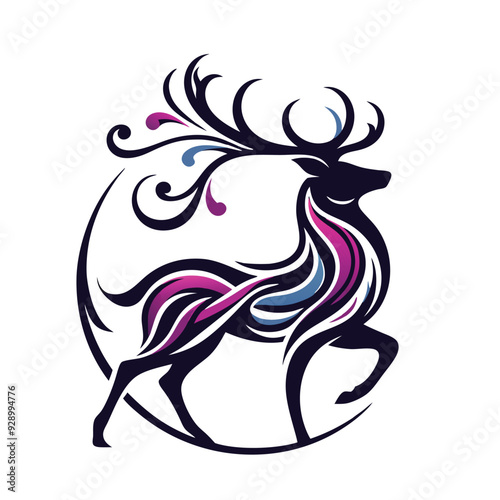 Wallpaper Mural deer vector silhouette illustrator  Illustrator Artwork Torontodigital.ca