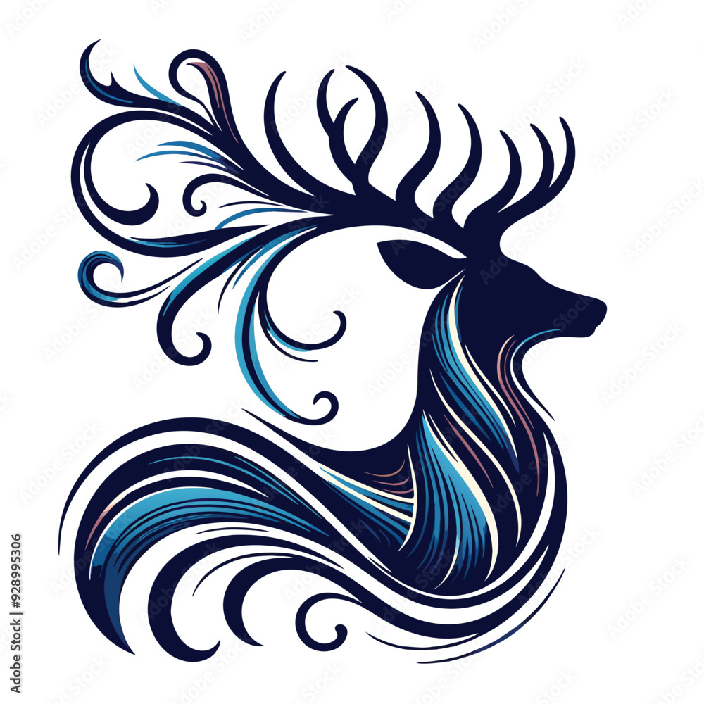 Obraz premium Deer vector silhouette illustrator Illustrator Artwork