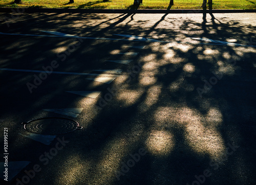 Light blobs on street road landscape photo