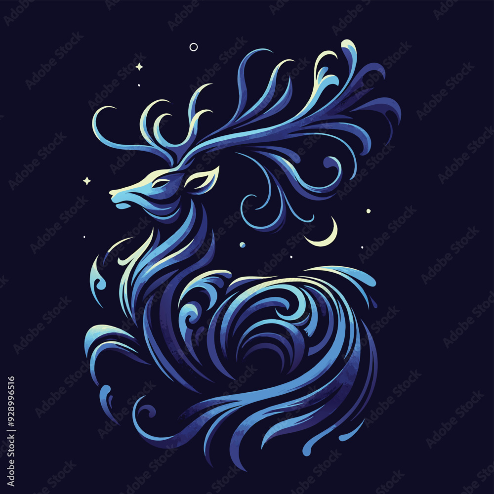 Fototapeta premium Deer vector silhouette illustrator Illustrator Artwork