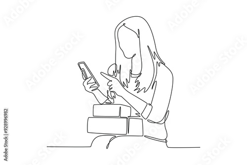 Starting a Business concept. Single line draw design vector graphic illustration.