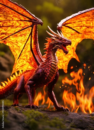 Emberwing dragon description the emberwing dragon is a mythical fire-breathing beast that roars to life in 8k ultra hd. watch its flames dance realistically creating an awe-inspiring spectacle of phy