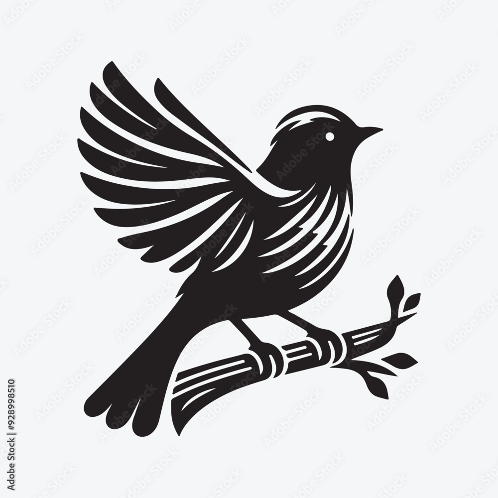 Obraz premium A bird silhouette vector illustration