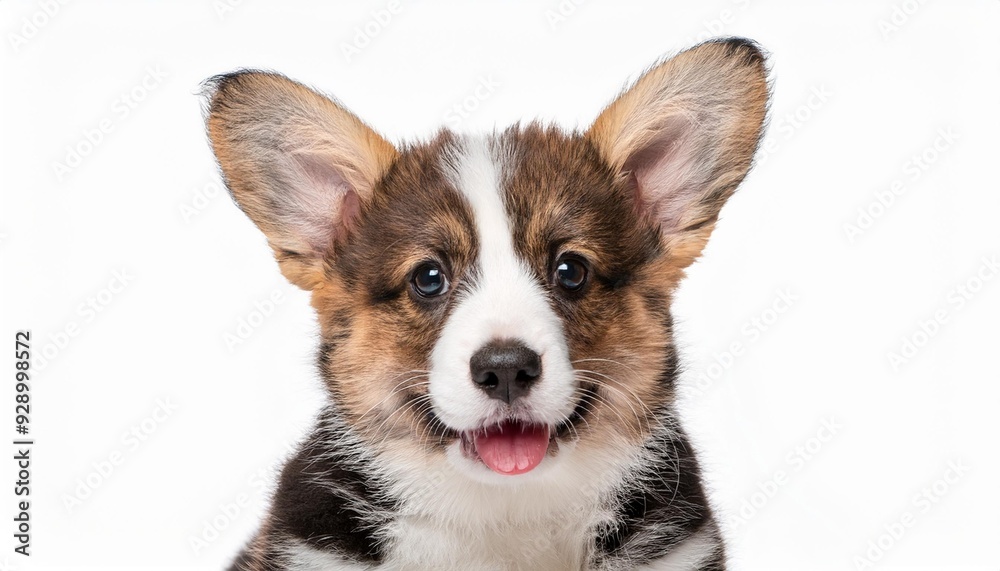 笑顔のウェルシュ・コーギー・カーディガンの子犬のポートレート(Portrait of a smiling Welsh Corgi Cardigan puppy on white background)
笑顔のウェルシュ・コーギー・カーディガンの子犬のポートレート(Portrait of a smiling Welsh Corgi Cardigan puppy on white background)