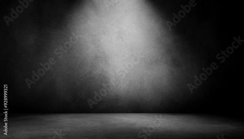 Concrete wall interior background, studio and backdrops show products. with shadow from window black and white background for text insertion and presentation product