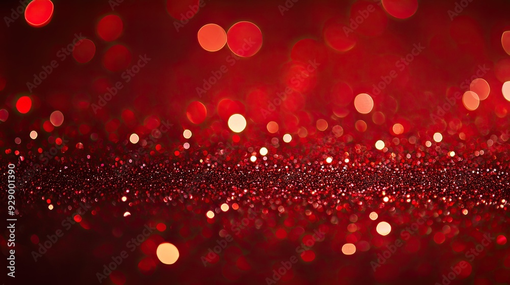 A dazzling red glitter background with subtle light reflections, capturing the festive spirit and elegance of Christmas