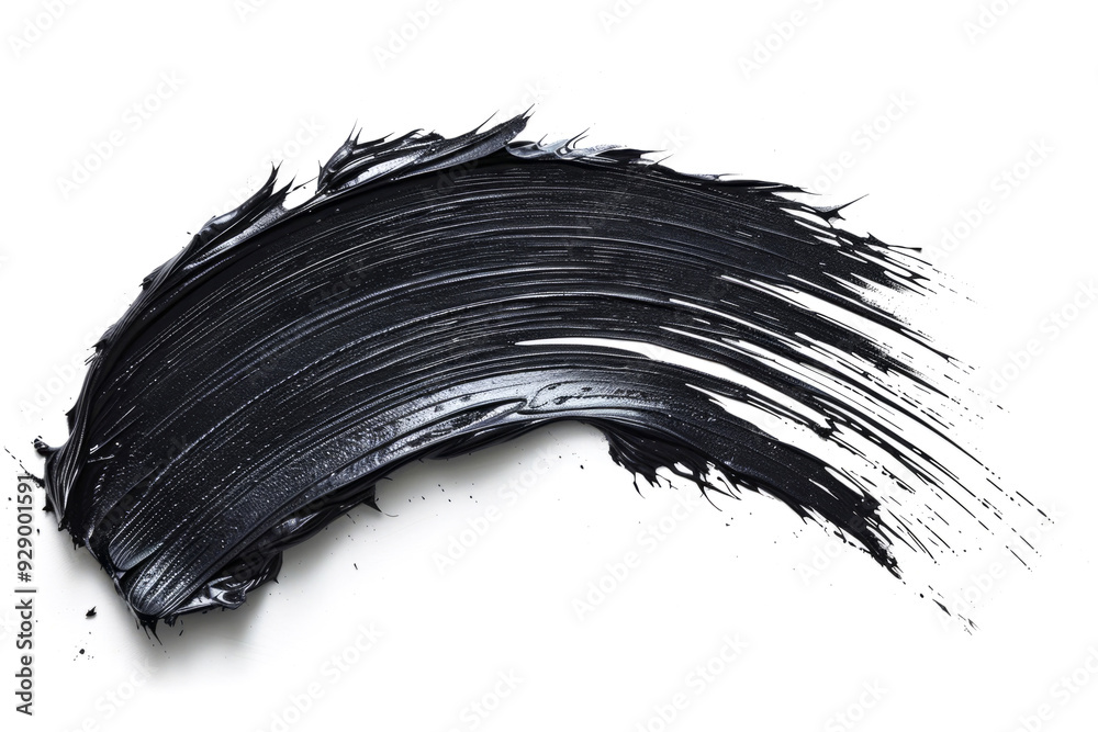 Black mascara brush stroke on white background Black mascara brush stroke on white background
