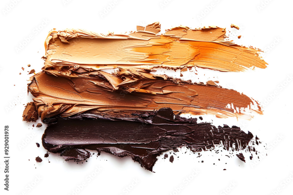 Foundation makeup smears on white background Foundation makeup smears on white background