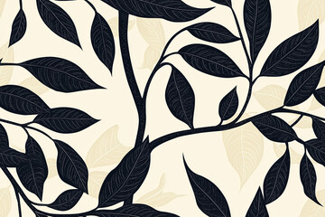 Keuken achterwand Planten patronen Silhouetten van bladeren naadloos patroon  © Luluraschi