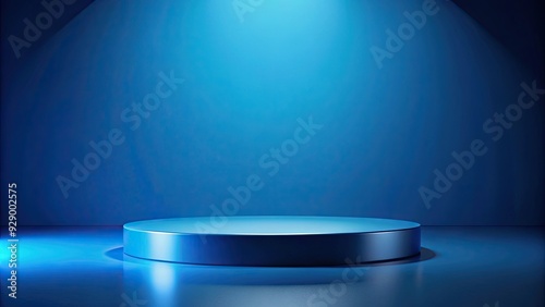 Abstract deep blue rendering platform podium for product presentation backdrop, rendering, abstract, deep blue