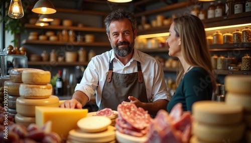 Portrait of a delicatessen owner with a friendly smile