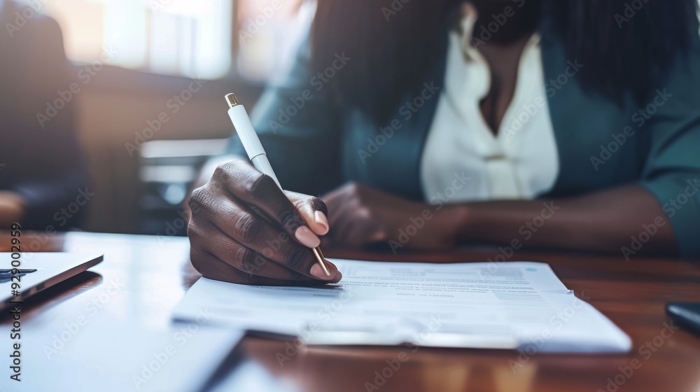 A focused individual signing documents with a pen, capturing the essence of business professionalism and attention to detail. A focused individual signing documents with a pen, capturing the essence of business professionalism and attention to detail.
