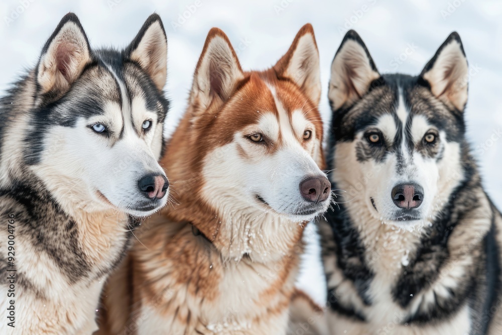 Siberian husky dogs on a light background Siberian husky dogs on a light background