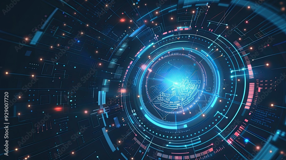 Obraz premium Abstract Futuristic Technology Interface