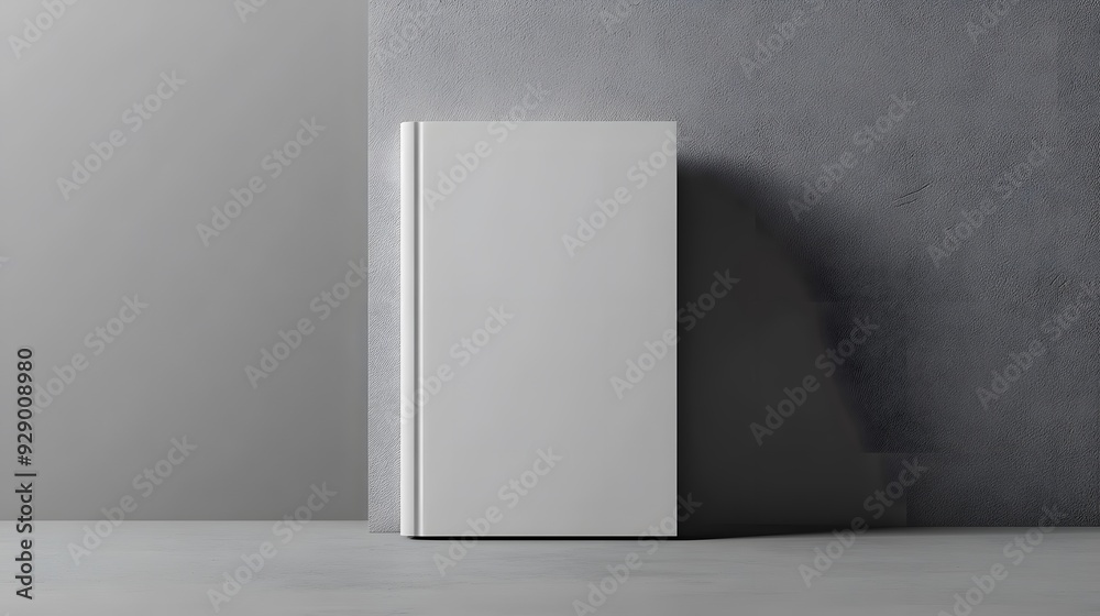 White Book Standing Against Grey Wall White Book Standing Against Grey Wall