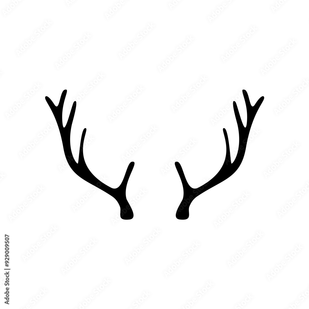 Hand drawn deer antlers vector illustration Hand drawn deer antlers vector illustration