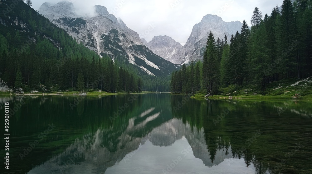 Mountainous Reflection in a Still Lake Mountainous Reflection in a Still Lake