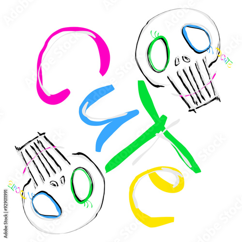 CUTE colores skulls.