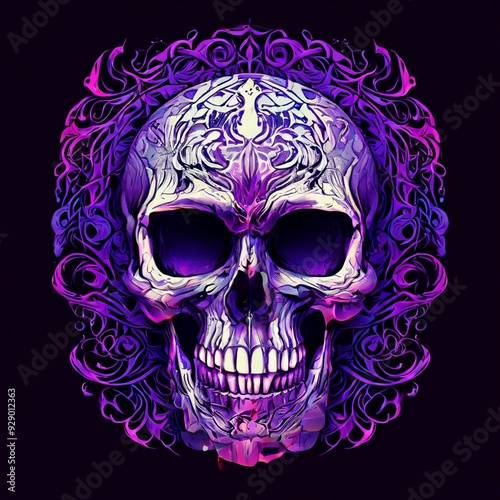 Intricate Skull Design for Creative Projects