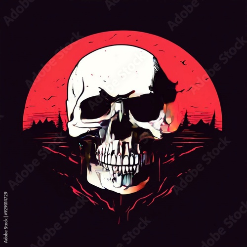 Minimalist Skull with Fine Line Art