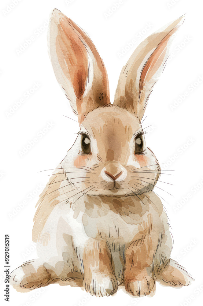 Obraz premium PNG Adorable watercolor bunny illustration