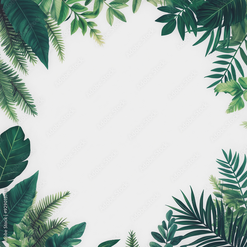 A green leafy background with a white background A green leafy background with a white background