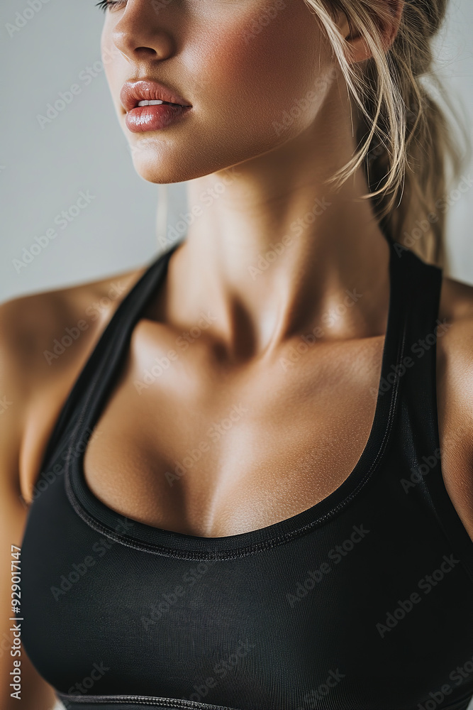 A cropped studio shot highlights the stunning physique of a sporty woman in mid-workout A cropped studio shot highlights the stunning physique of a sporty woman in mid-workout