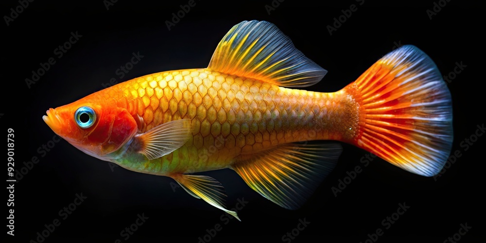 Platy fish swimming gracefully in a dark aquarium , aquatic, underwater, colorful, pet, tropical, freshwater Platy fish swimming gracefully in a dark aquarium , aquatic, underwater, colorful, pet, tropical, freshwater