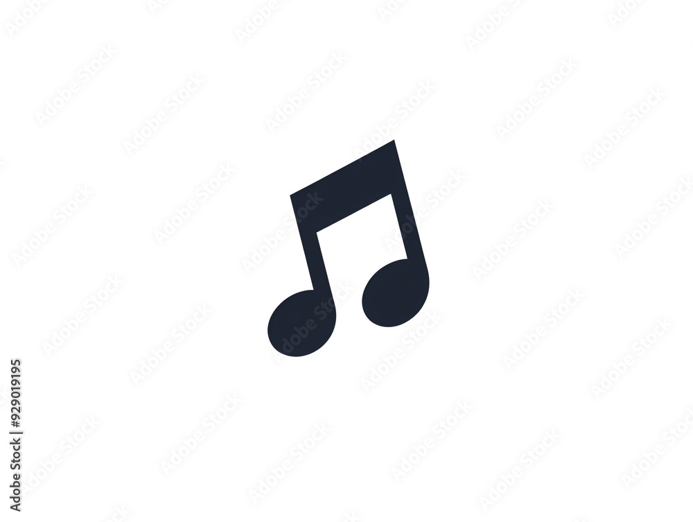 a black music note on a white background