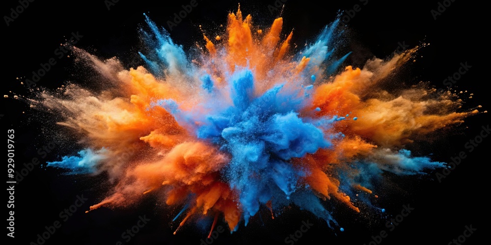 Orange blue and black explosion isolated on background, orange, blue, black, explosion, burst, vibrant, colorful, dynamic Orange blue and black explosion isolated on background, orange, blue, black, explosion, burst, vibrant, colorful, dynamic