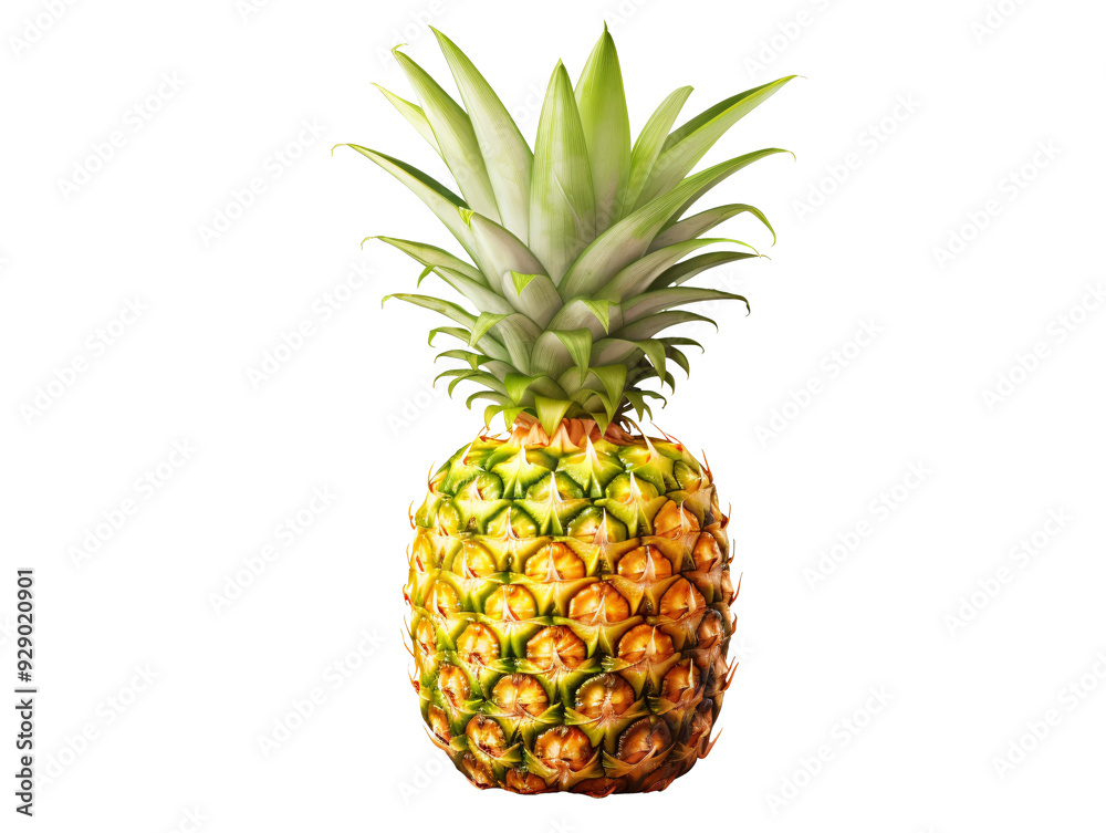 a pineapple with green leaves a pineapple with green leaves