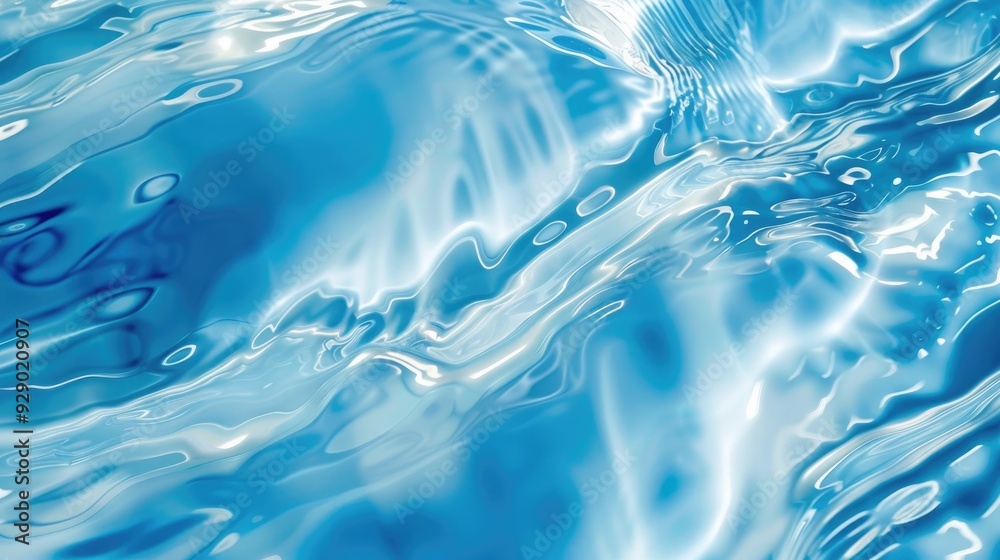 A dynamic abstract close-up of flowing water with a soft blue hue A dynamic abstract close-up of flowing water with a soft blue hue