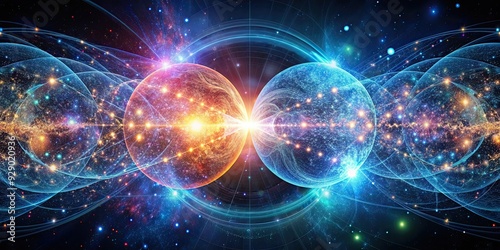 Abstract photo depicting the concept of Quantum Entanglement where particles are connected in the cosmic realm