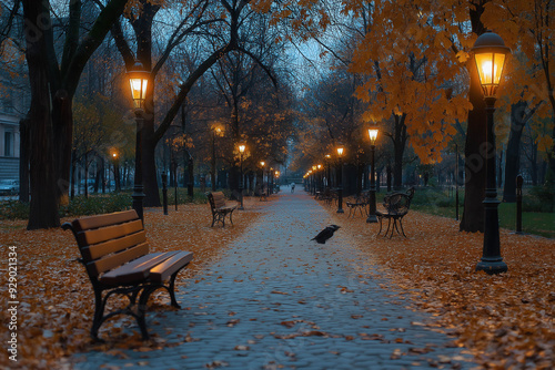 Autumn Night At Poland photo