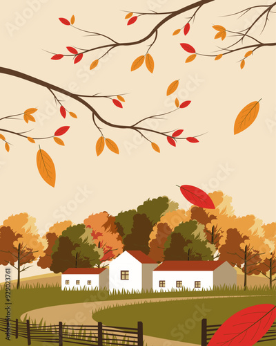 Autumn poster, background, fall season