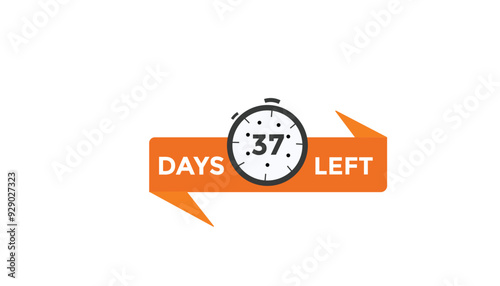 37 days left Countdown number banner templates. time icon. Vector Illustration 
