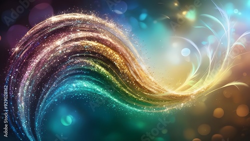 Abstract glitter Background with bokeh light, created with generative AI technology

