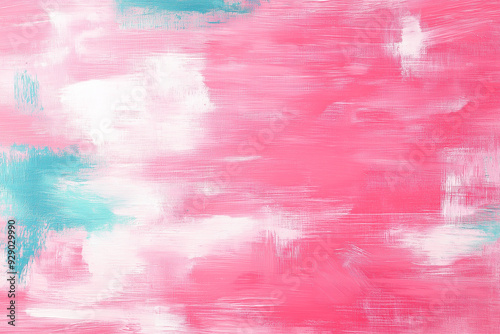 A pink and blue background with white paint splatters