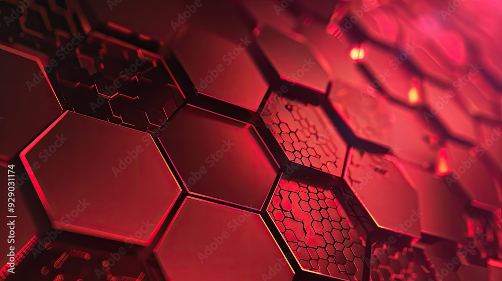 Abstract Red Hexagon Pattern Abstract Red Hexagon Pattern