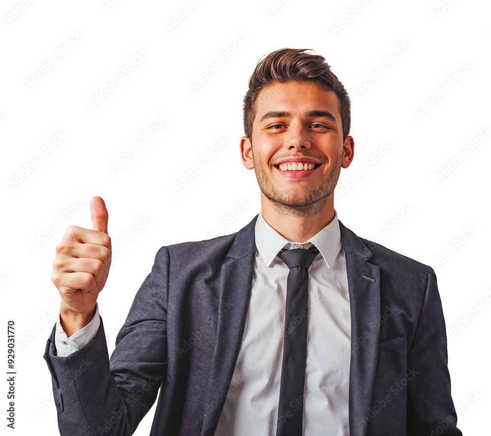 Confident Businessman Approving with a Thumbs Up Confident Businessman Approving with a Thumbs Up